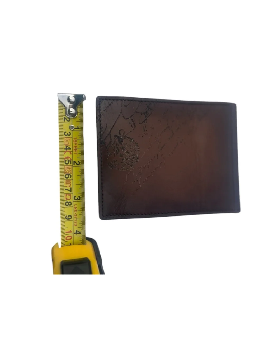 New Berluti Figure Scritto Venezia Leather Bifold Wallet with Money Clip Brown